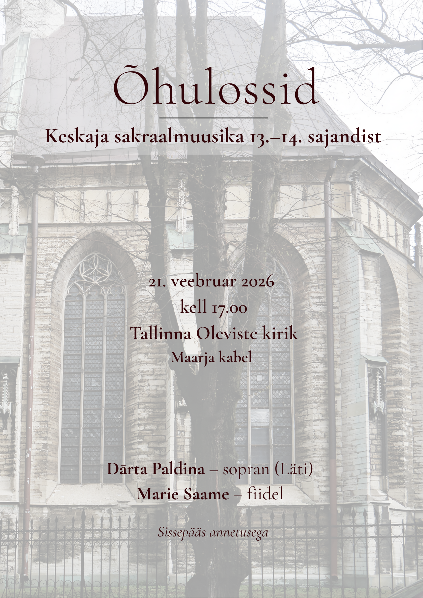 Kontsert “Õhulossid” 21.02 kell 17.00