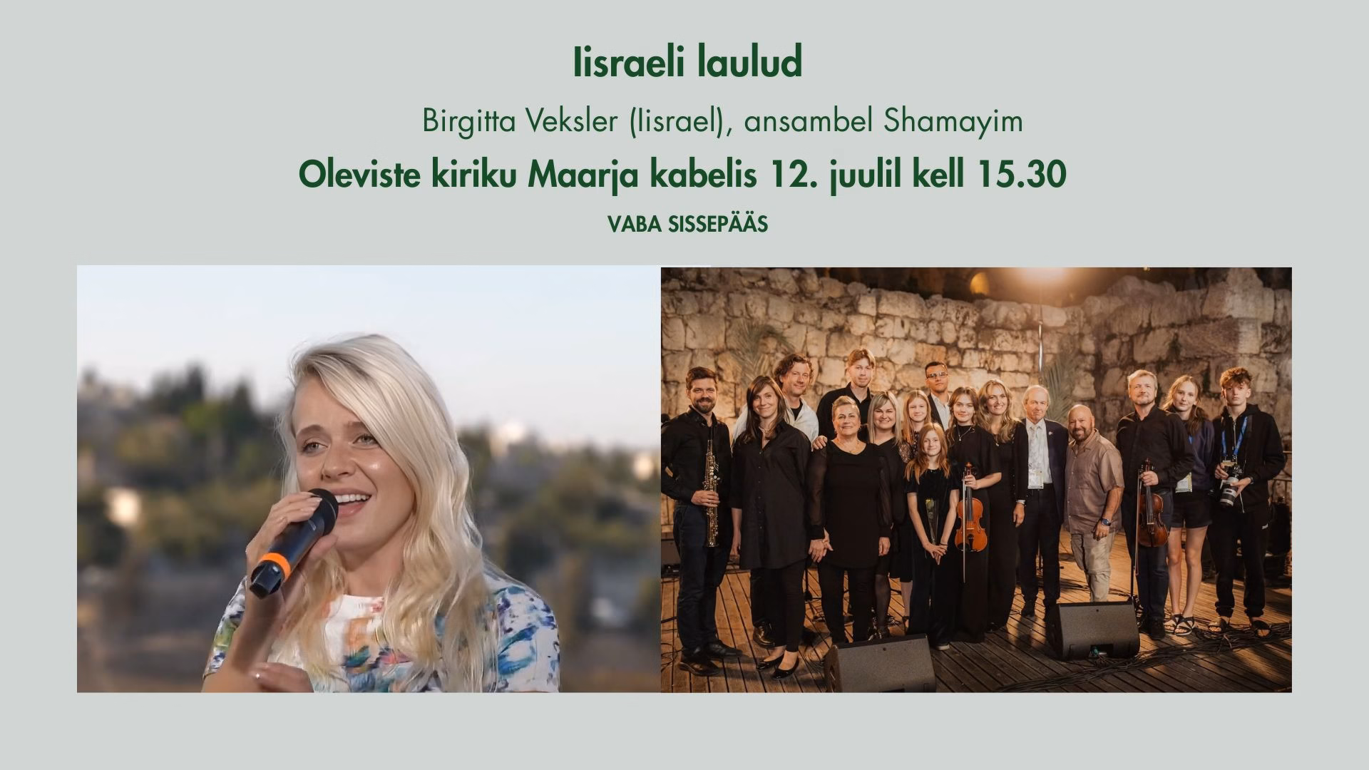 Iisraeli laulud 12. juuli kell 15.30